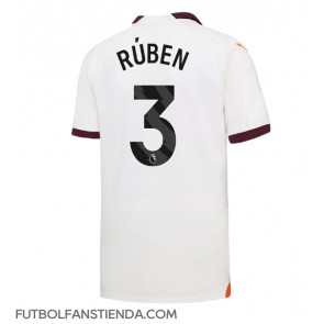 Manchester City Ruben Dias #3 Segunda Equipación 2023-24 Manga Corta